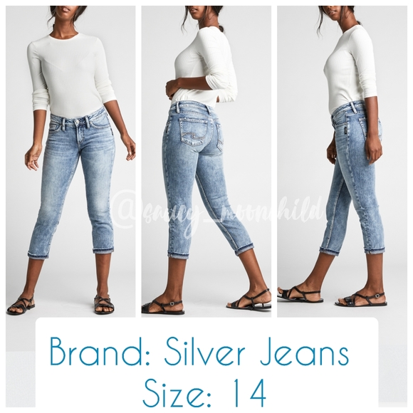 Silver JeansWomen´s Fitted Bleach Wash Suki Mid Capri...
